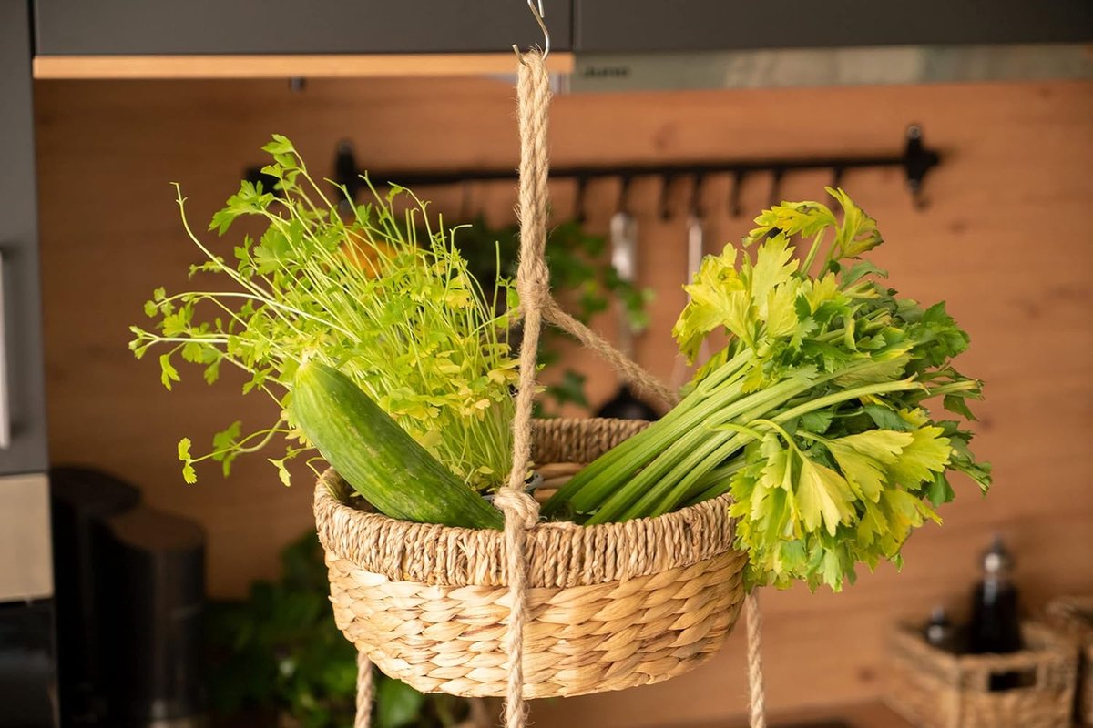 Hangende Fruitmand XXL - Etagère met 3 Manden van Waterhyacint - Fruitrek voor het bewaren van Groenten en Fruit
