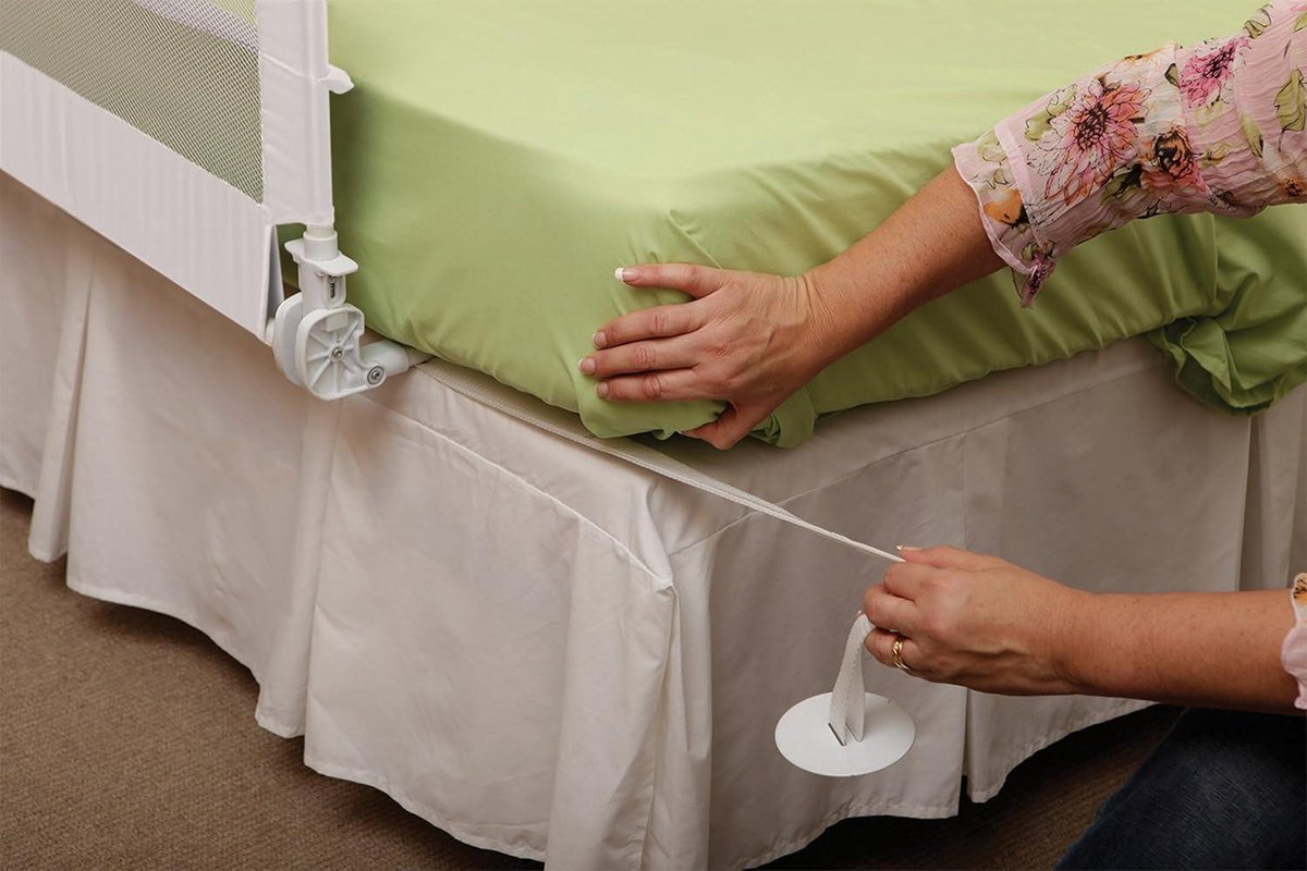 Bed Rails Guard Opvouwbaar Draagbaar Bed Veiligheidsbarrière - Kinderen Volwassenen - Harrogate - 109cm Breed 45,5cm Hoog - Wit Model F771