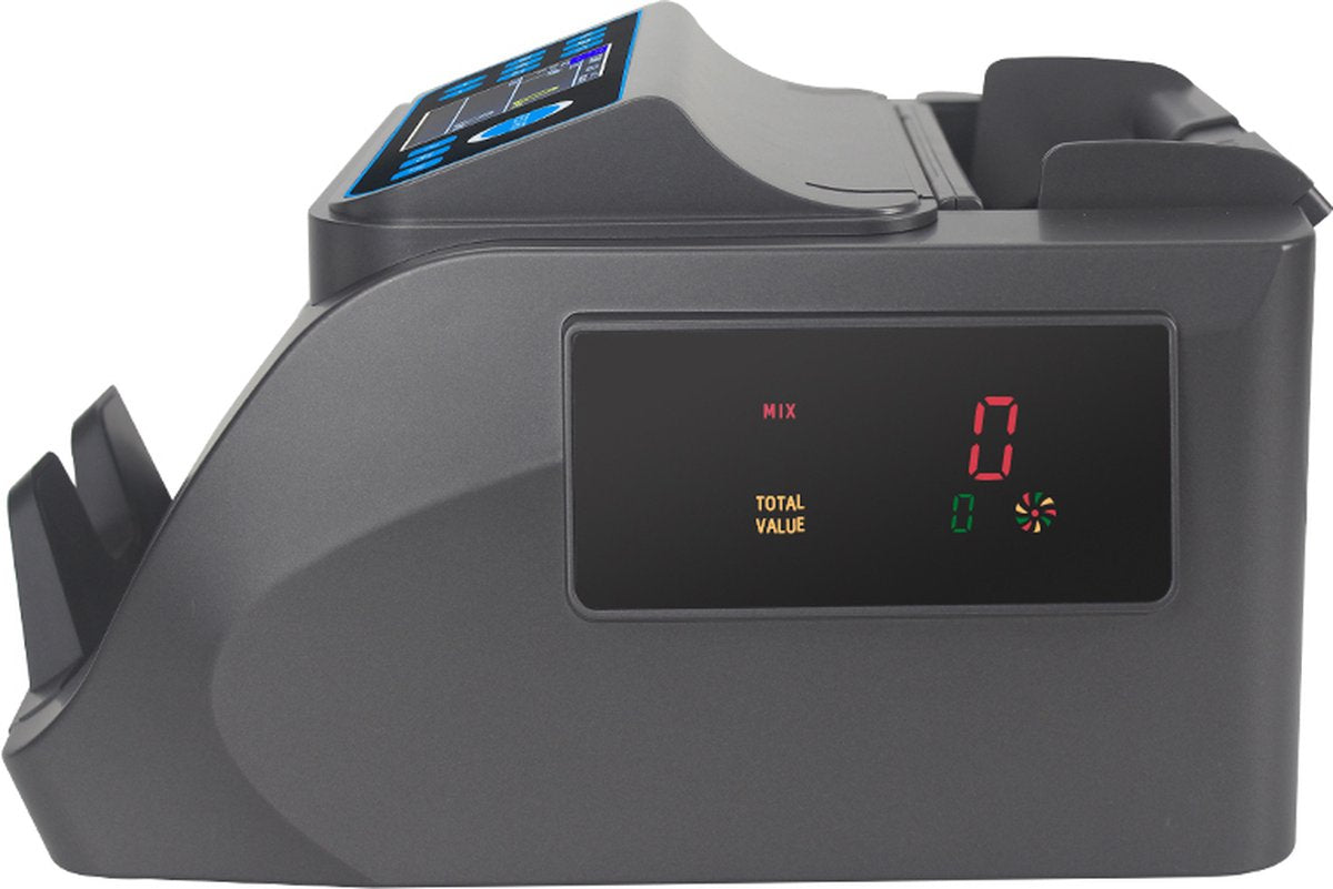 Money Counting Machine & Banknote Counter - 5-fold Counterfeit Detection - 1000 bills/minute - 5-fold counterfeit detection - Add & batch function - Carrying handle - Alarm - Incl. Free Storage and Dust Cover and Counterfeit Money Pen