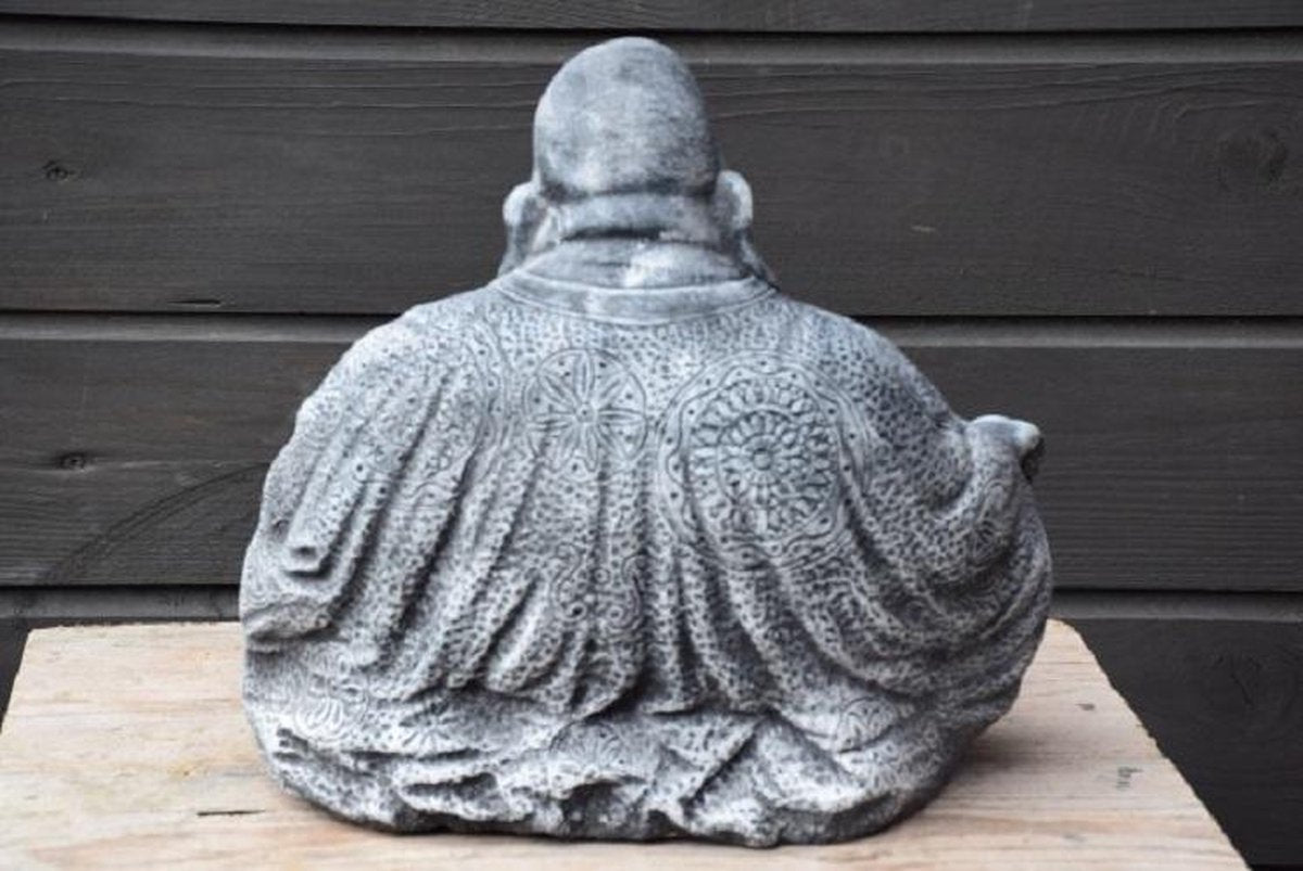 Happy Buddha, Lachende Boeddha, Antraciet