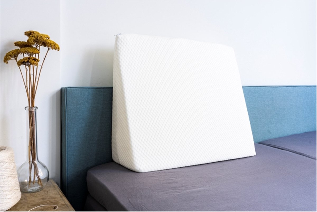 Zit- of leeskussen voor in bed | stevig kussen | 60x50x19 cm | driehoek | ÖKO-TEX® gecertificeerd