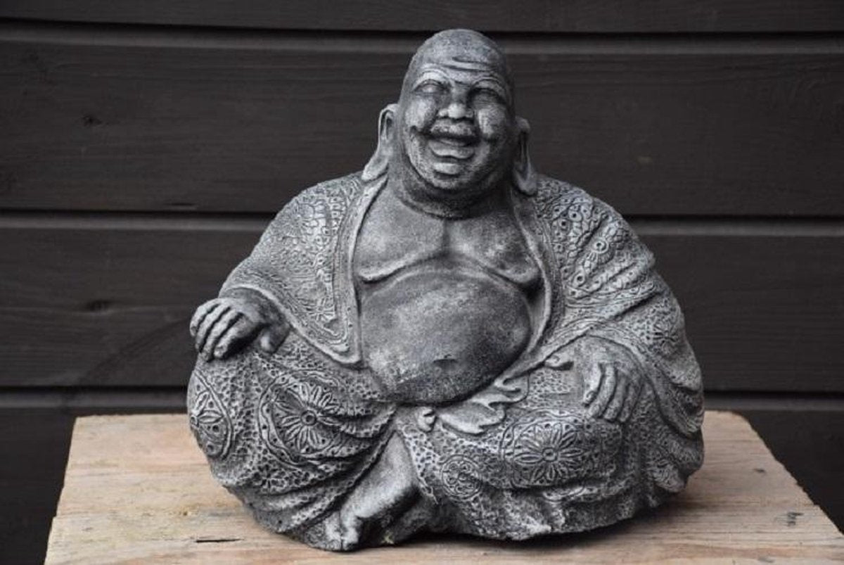 Happy Buddha, Lachende Boeddha, Antraciet