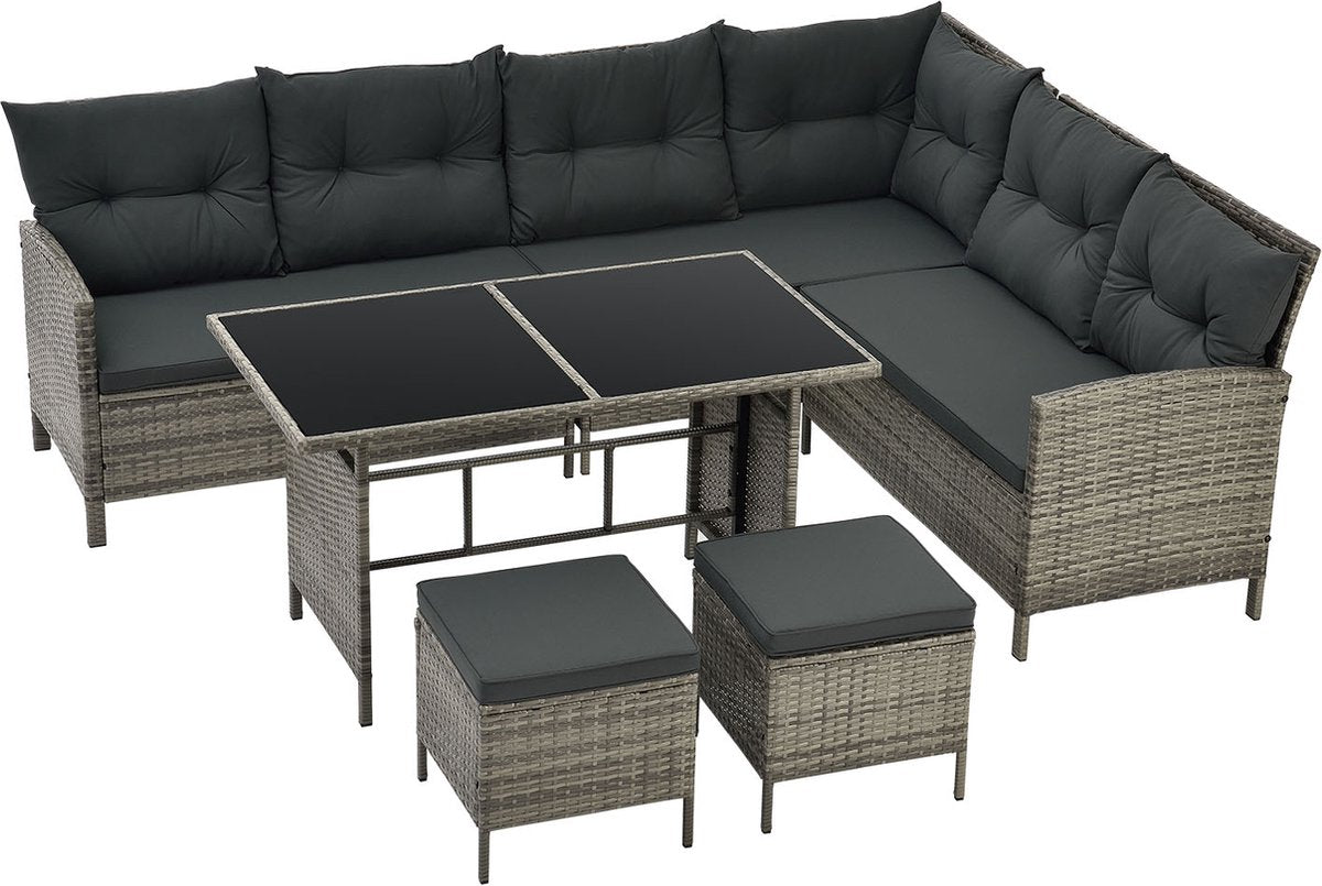 Polyrotan Loungeset - Manacor - Grijs