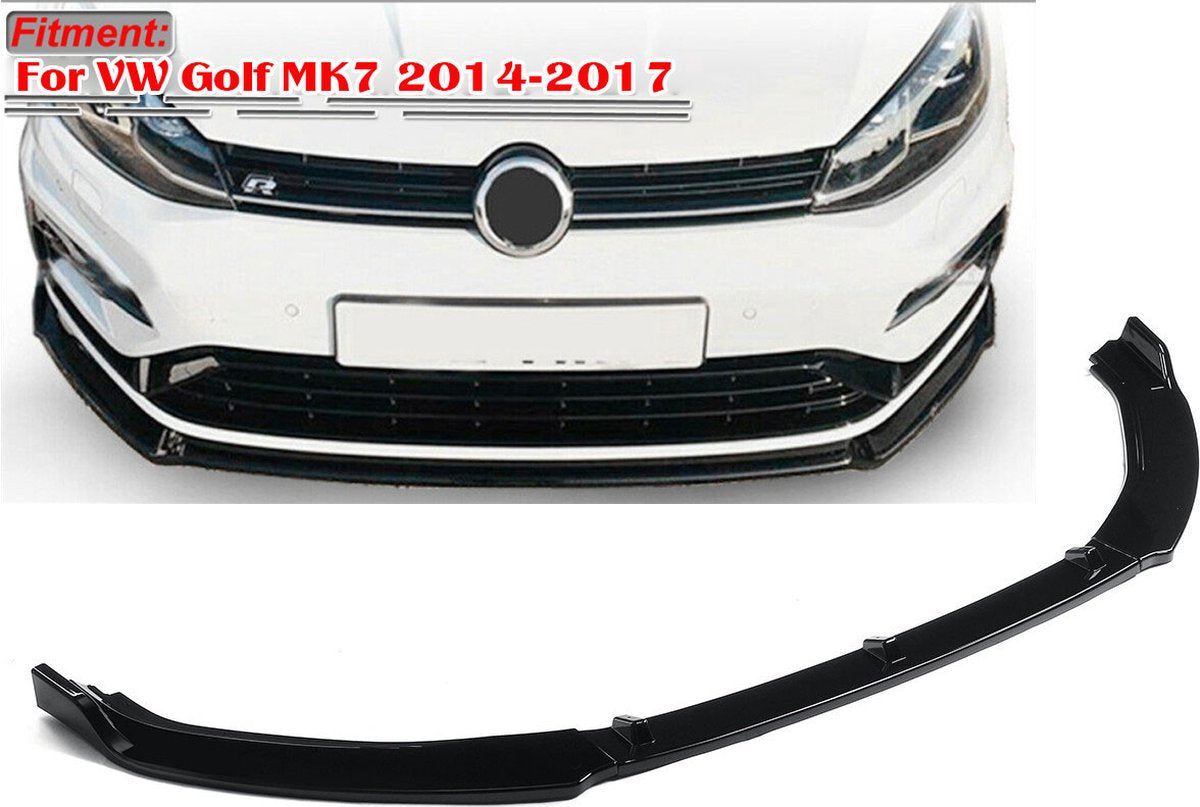 Front Lip Spoiler - for VW Golf MK7 2014-2017 - Gloss Black