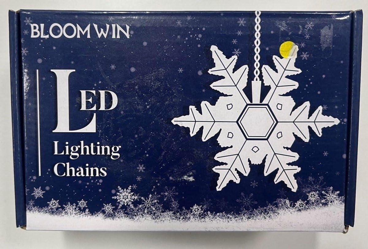 Christmas Lights Window 2 meter x 1 meter - 104 LEDs - Snowflake Light Curtain - Fairy Lights for Indoors - Parties or Bedroom