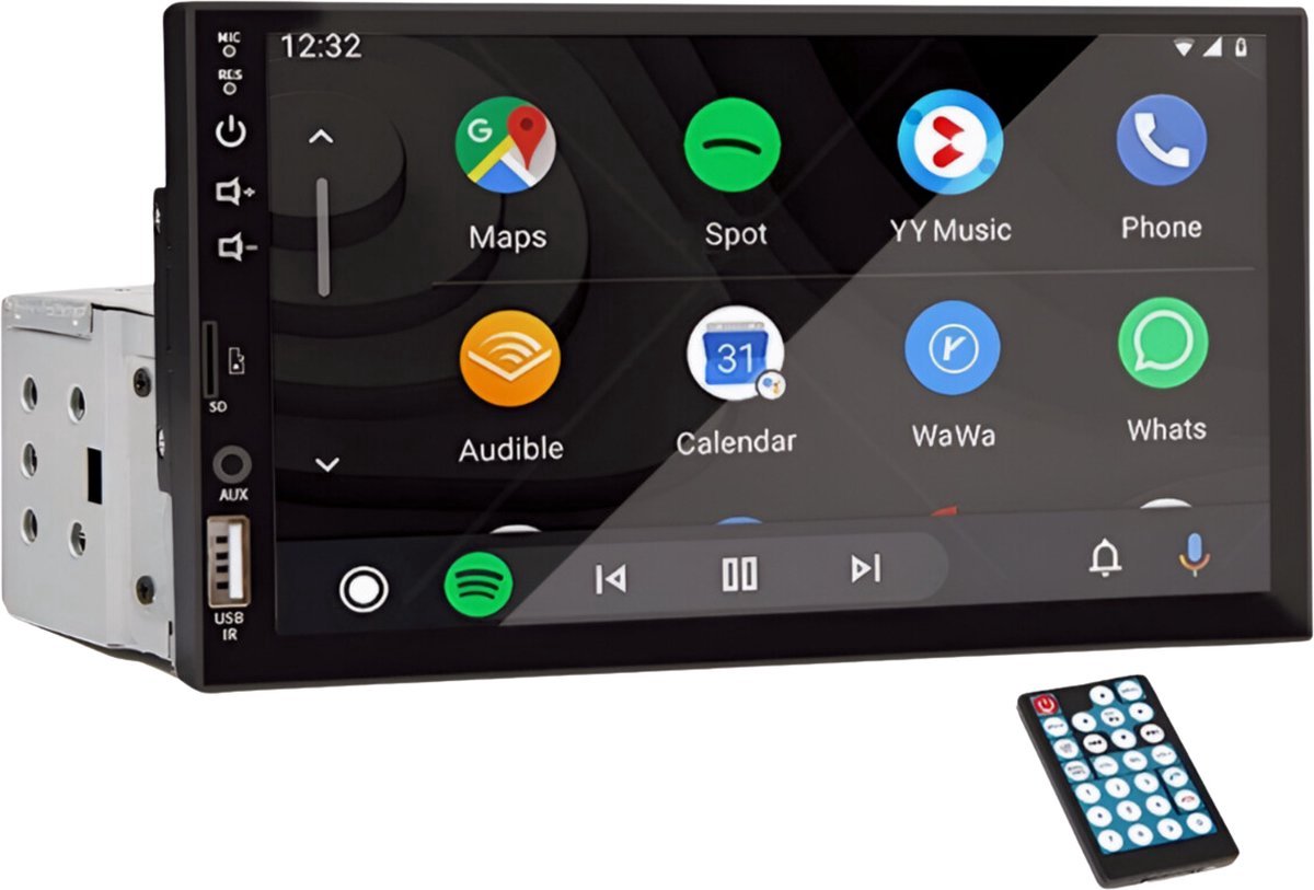 Multimedia CarPlay Scherm- Draadloze CarPlay Dongle voor Apple en Android - Compatibel met autoradiosystemen - Draadloos CarPlay-gemak - Universele Wifi Videospeler