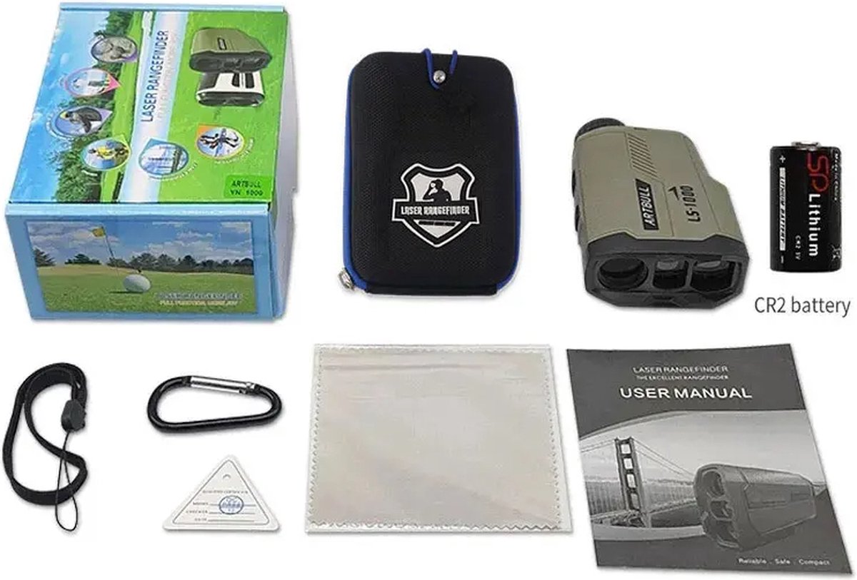 Afstandsmeter Golf - Laser Afstandsmeter Golfpro - 650M - Golftrainingsmateriaal - Golf Accessoires - vlag-lock - meerdere modi mogelijk