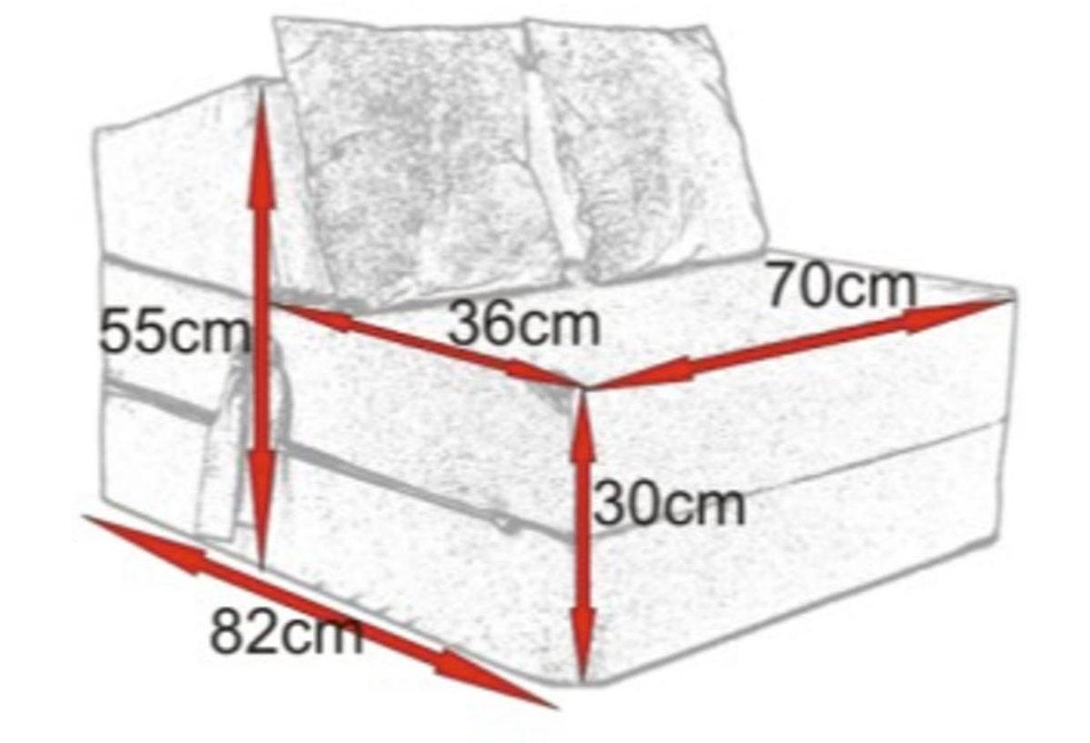 Foldable mattress - 1 person - 70x200x15 cm - cream
