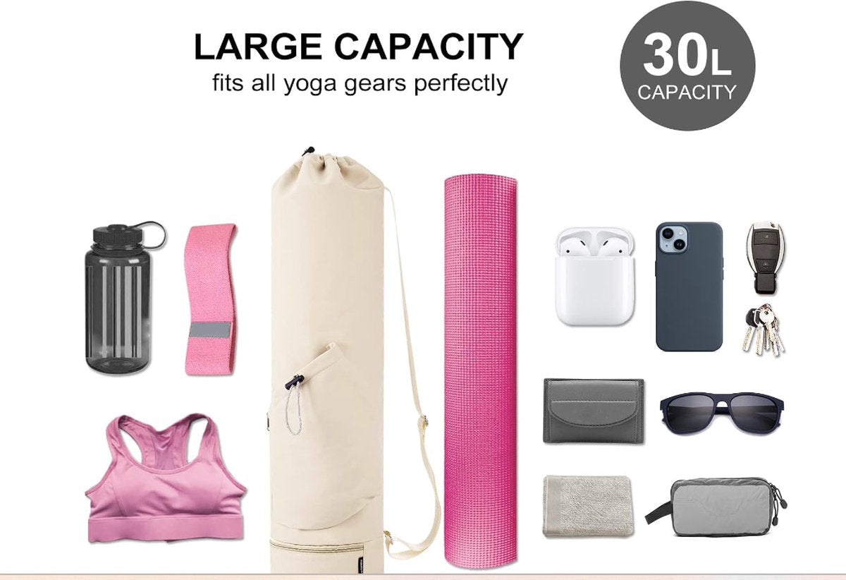 Yogamat tas - Waterproof - Universeel - Sporttas met rits - Voorzien van draagriem