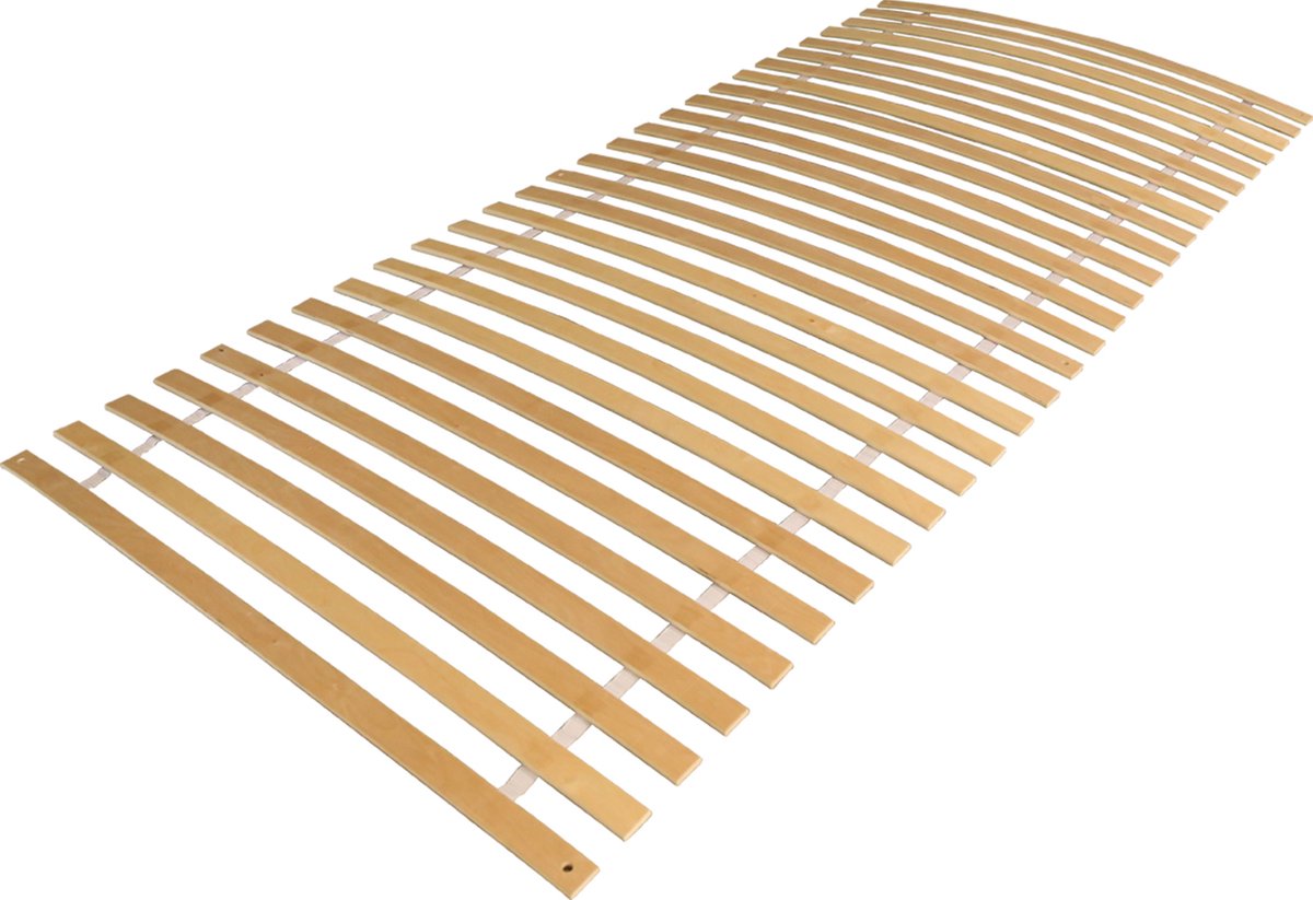 Lattenbodem 90 x 200 cm 2 stuks - Bedbodem - 28 latten - Vlak - Max. 150kg - Hout - Rol lattenbodem