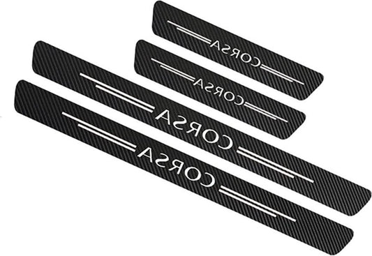 Auto Koolstofvezel Instaplijsten Kickplaten Opel Corsa D A B C E F OPC 2021 2020 - Set van 4 - Pedaalstickers Strips - Logo Insignia - Autoaccessoires