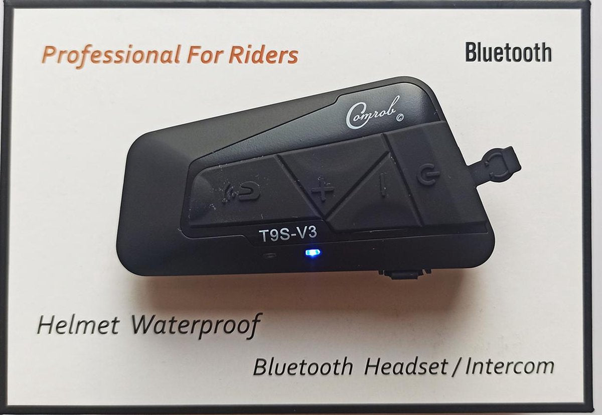 1 STUK - Motor headset intercom multifunctionele waterdichte bluetooth T9S-V3 -helm interphone max 1300 meter