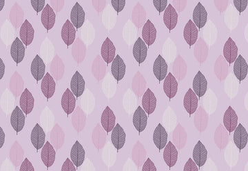 Fotobehang - Vlies Behang - Bladeren op een Paarse Achtergrond - Kunst - 520 x 318 cm