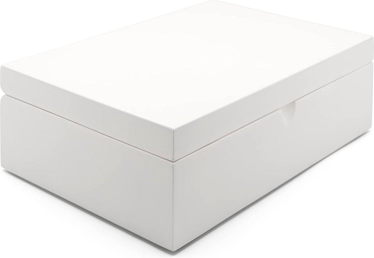 Large 7-piece wooden tea bag box white 27 x 185 cm - Tea box without window - Tins for loose tea Tea box