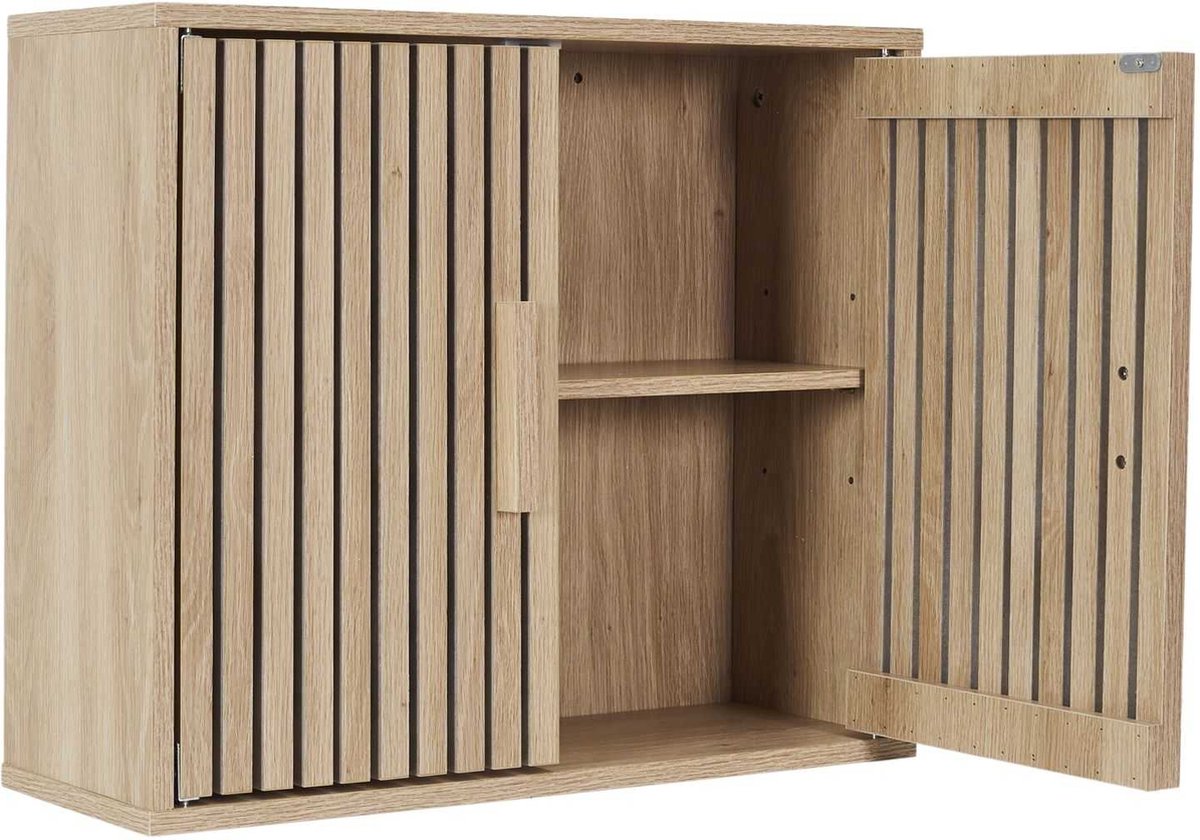 Wall-mounted cabinet Klaus Wall Bathroom Cabinet Hanging with Panels - Brown