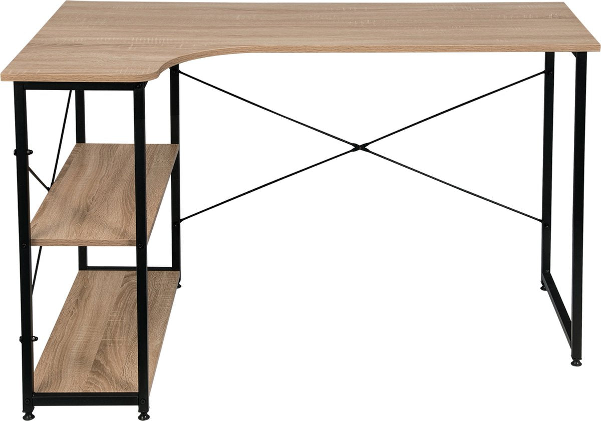 Simpel Bureau - Bureau - Luxe Bureau - Laptop Tafel - Vintage - Industrieel Bureau - Licht eiken