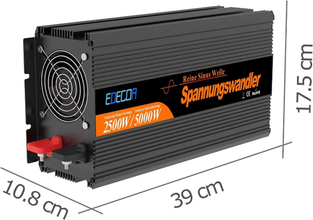 12V 230V Omvormer - Auto Stroomomvormer - Inverter - Omvormer Auto Camper Boot - Campingstroom - Voor Auto Koelkast