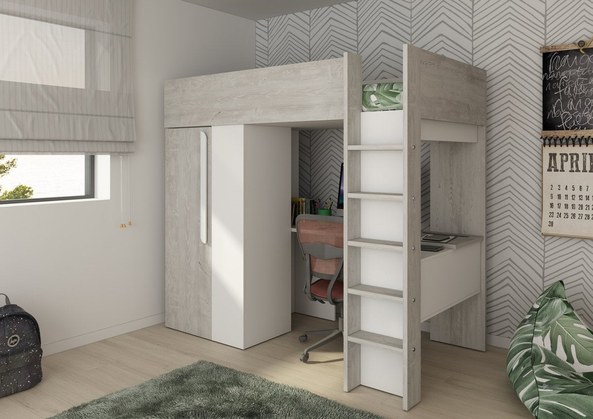 Trasman - bed Beau & kast - 90x200 - Wit