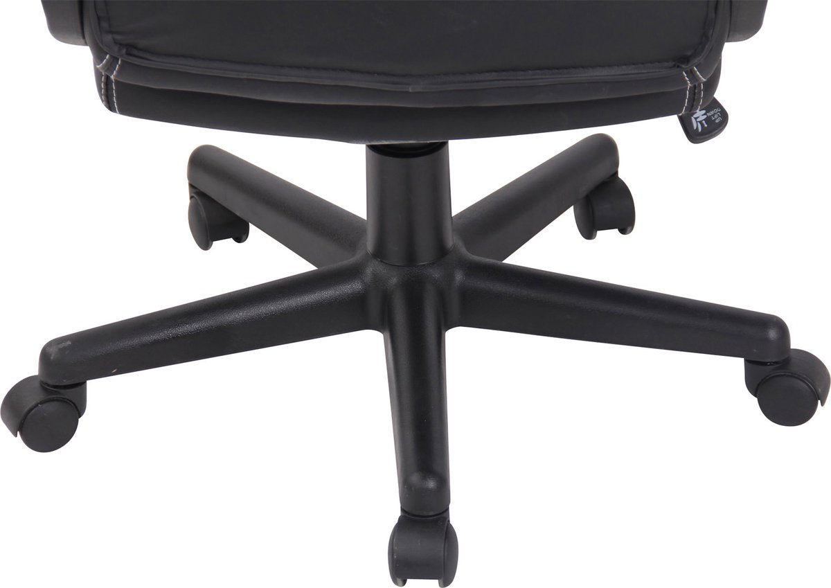 CLP Fire Bureaustoel Kunstleer | Kantoorstoel met Zithoogte: 49 -59 cm blauw