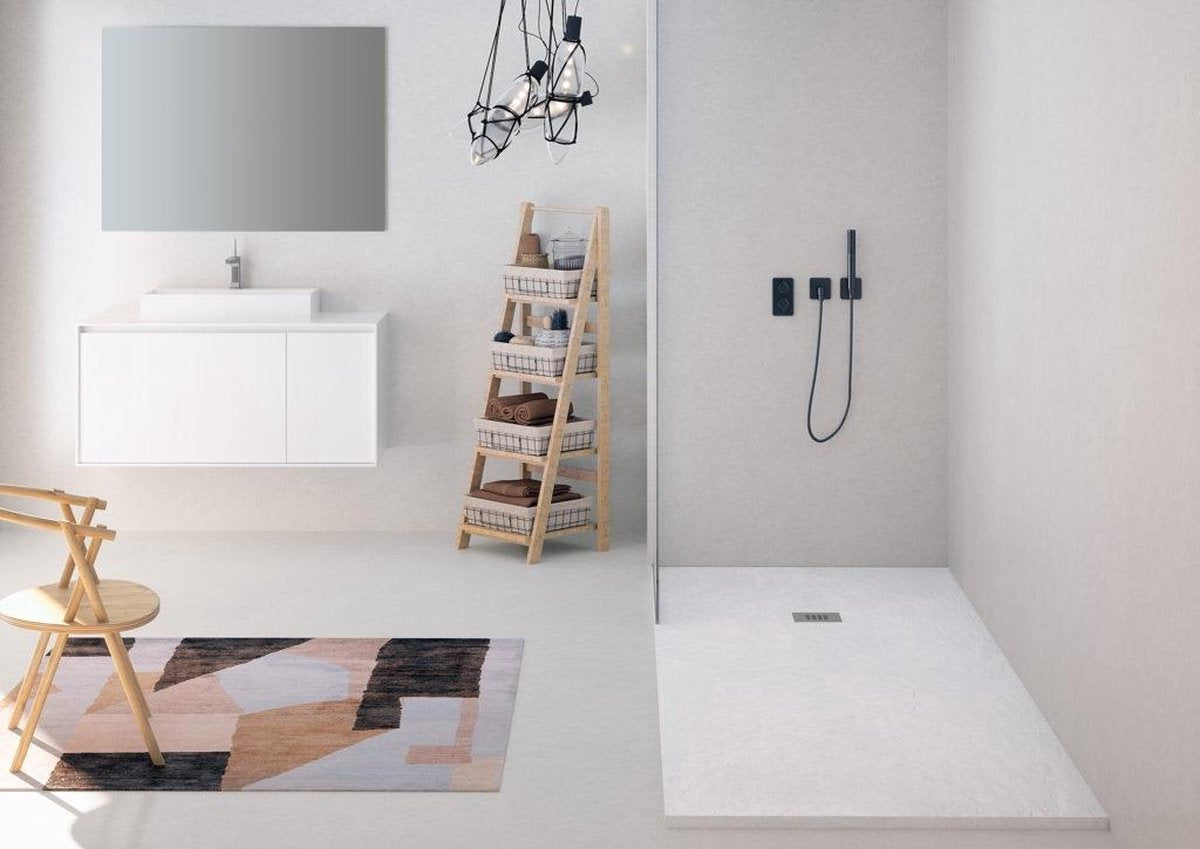Composite douchebak Slim Eco 120x140 cm leisteen wit