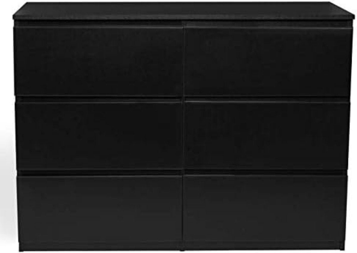 Dresser with 6 drawers TOMI 110 cm wood black