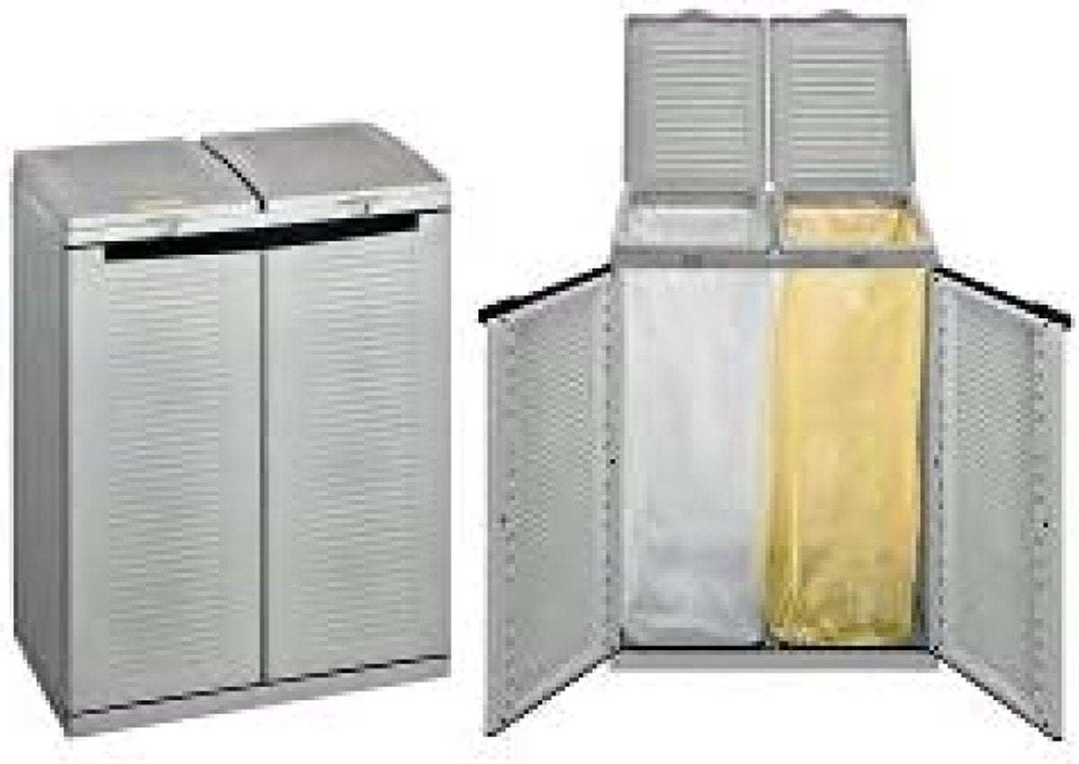 Ecocab 2 Afvalscheidingskast, voor binnen en buiten, 2 aparte vakken, 68 x 39 x 88,7 cm 110Liter