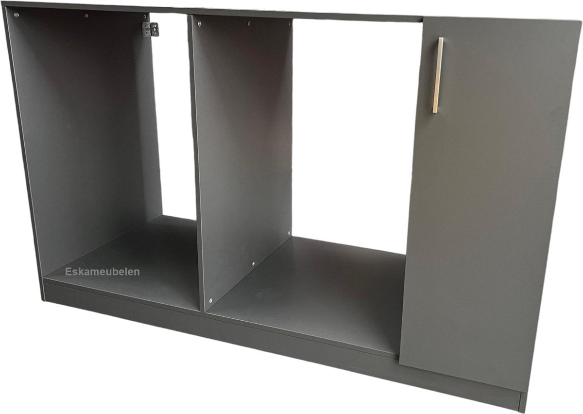 Wasmachine ombouw Design - Wasmachinekast - Antraciet - Planken rechts