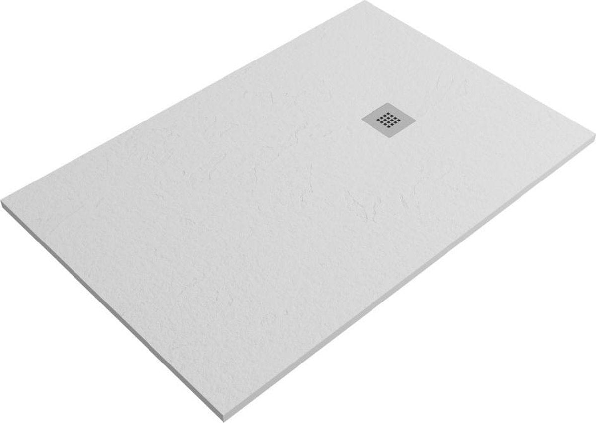 Composite douchebak Slim Eco 120x140 cm leisteen wit