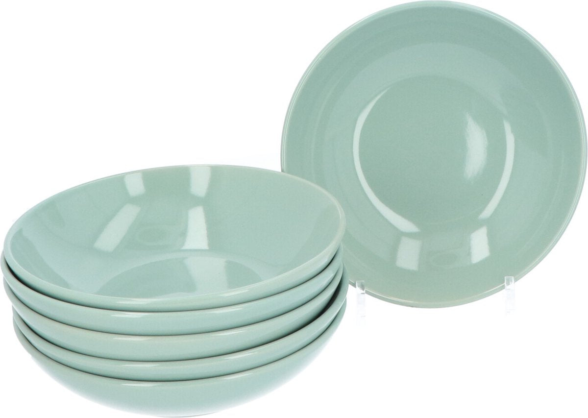 Earthenware Dinnerware Set for 6 persons, 18-piece - Mint Green