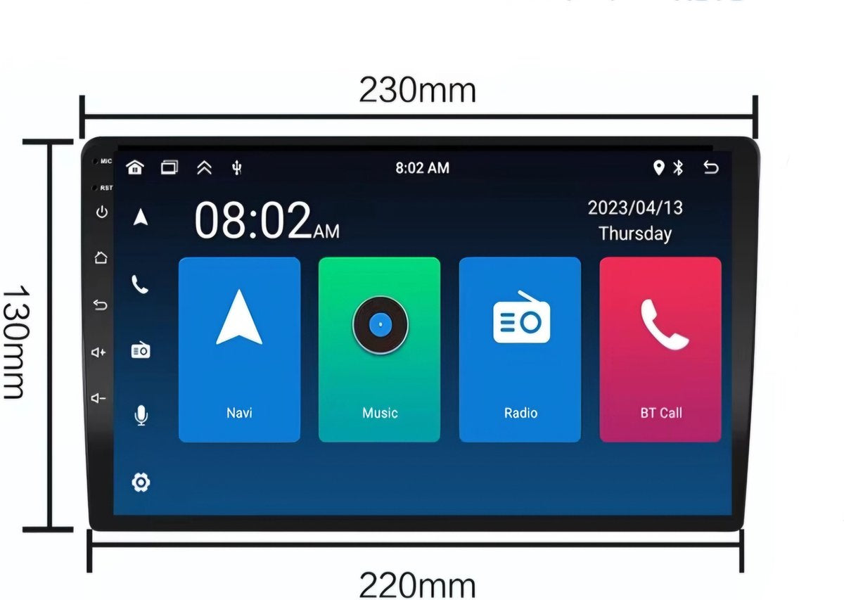 9 inch Android | 2 GB & 32 GB | Carplay & Android Auto | Universele 2din autoradio | Dubbeldin radio | Met ISO stekker | Universeel 2 din 9" radioscherm | Bluetooth, Wifi, dubbeldin |