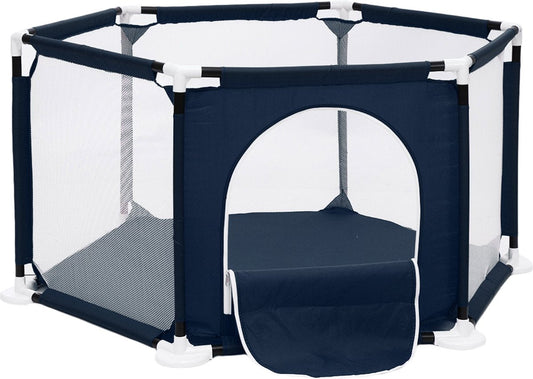 Grondbox Baby - Speelbox - 140x140x65cm - Zeshoek - Navy