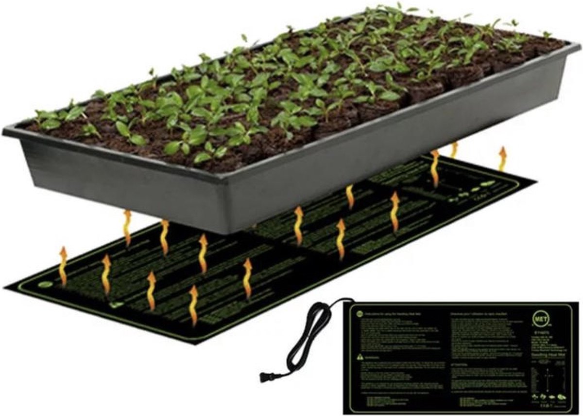 Value Pack - (2) Grow Mats - heating mat plants - 25 x 50 cm - seeds - cuttings - sprouts - also suitable for under terrariums - splash proof - 17 watt - without controller