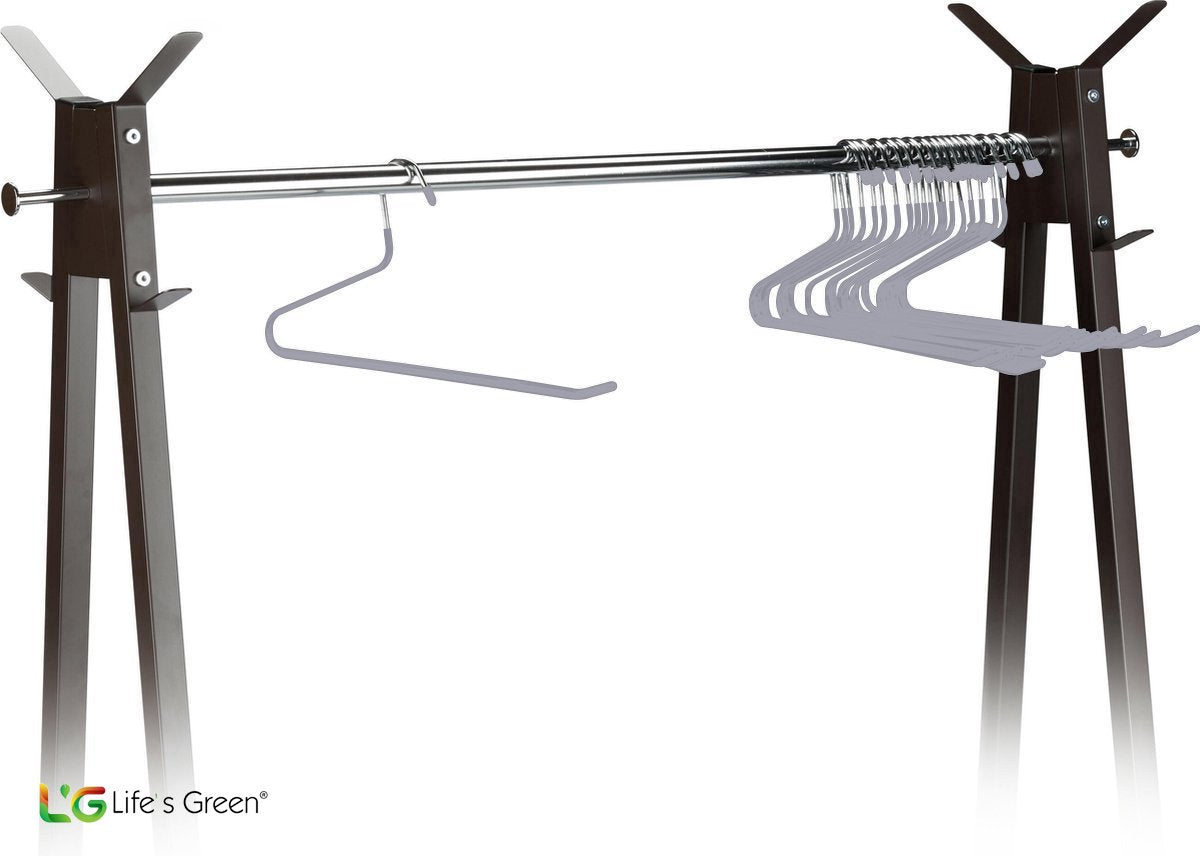 Life’s Green Broekhangers met antislip – Kledinghangers – Klerenhangers – Broek en Rok Houder - Set van 5 stuks - Grijs