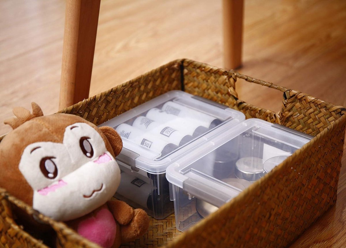 125 l Citylife Opbergdozen set voor kleine onderdelen - 10 stuks met deksel en handgreep - transparant - stapelbaar - elastisch en robuust plastic - Lego en knutselspullen. transparante doos