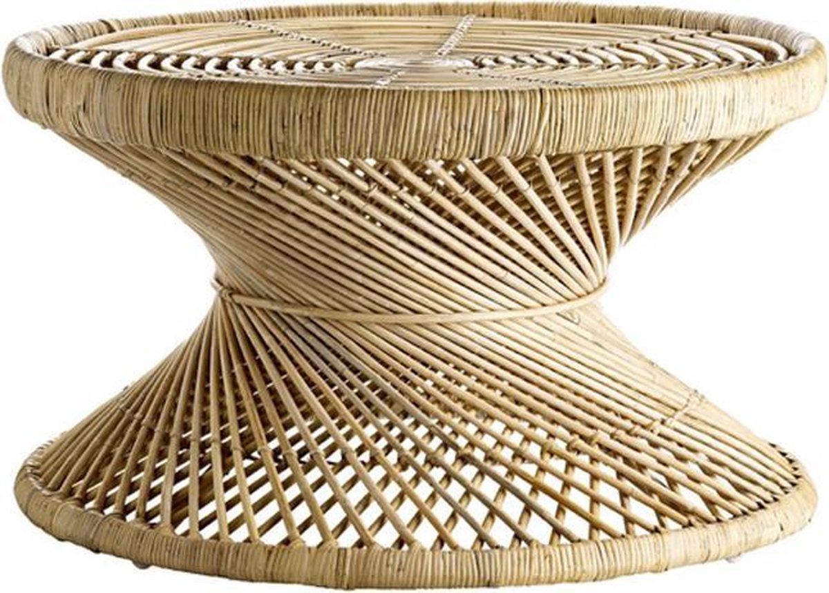 Coffee tables - rattan coffee table round - 70x40 cm - natural rattan - round table - delivered assembled