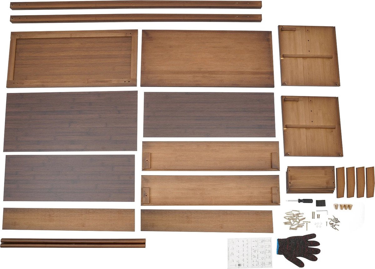 Decotopia - Kapstok - Garderobe - Rek - Met Lades - Kledingrek - Jassenhanger - 70 cm - Bruin