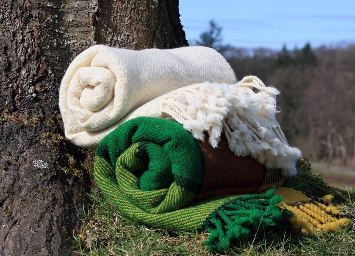 Alenika Wollen Plaid Groen Ivanna - 100% Zuiver wollen deken - 150x200cm - 1500g