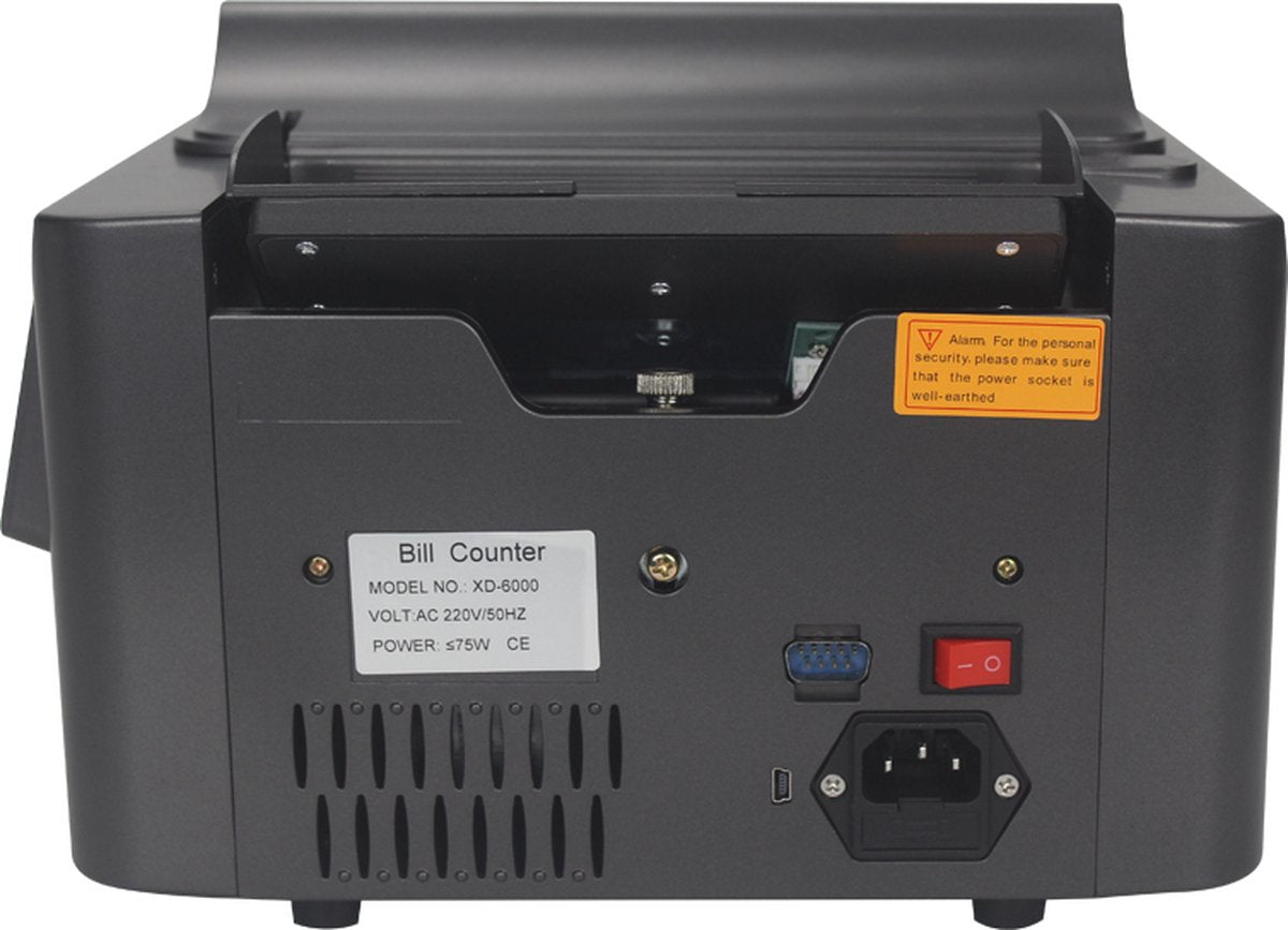 Money Counting Machine & Banknote Counter - 5-fold Counterfeit Detection - 1000 bills/minute - 5-fold counterfeit detection - Add & batch function - Carrying handle - Alarm - Incl. Free Storage and Dust Cover and Counterfeit Money Pen