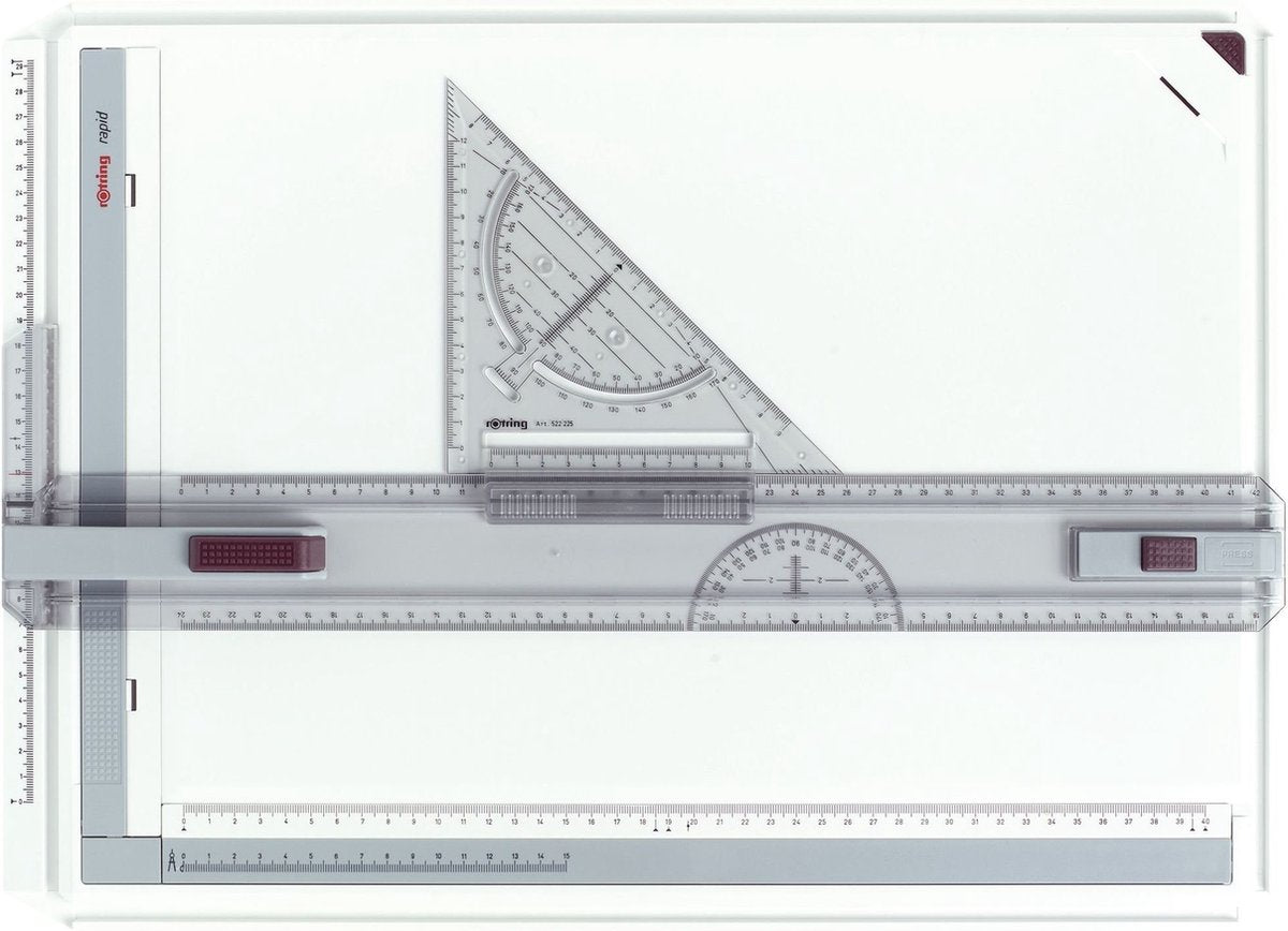 rOtring Rapid Drawing Board | with ruler, compass, and square | A3-size drawing board