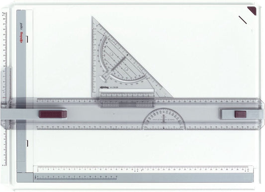 rOtring Rapid Drawing Board | with ruler, compass, and square | A3-size drawing board