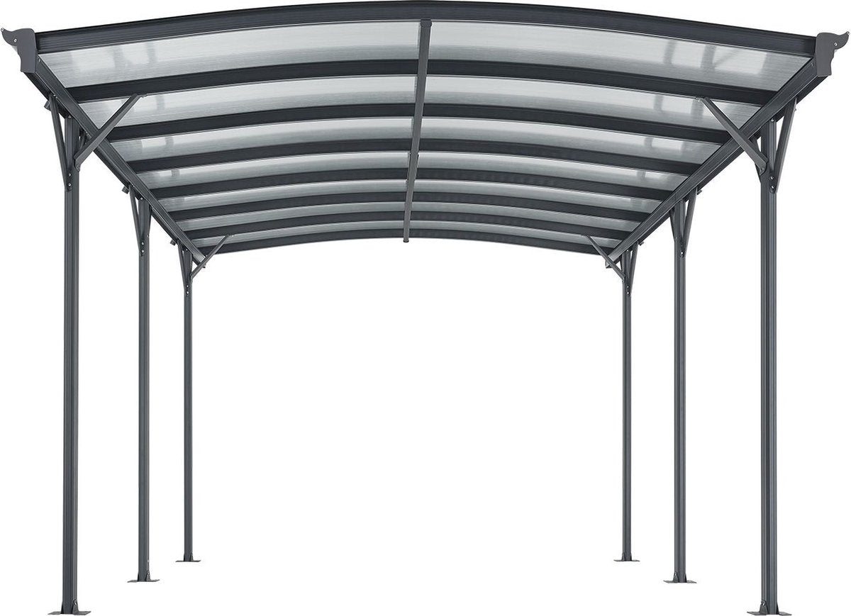 Terrasoverkapping / Carport - Boogdak - 5 x 3 m - Donkergrijs