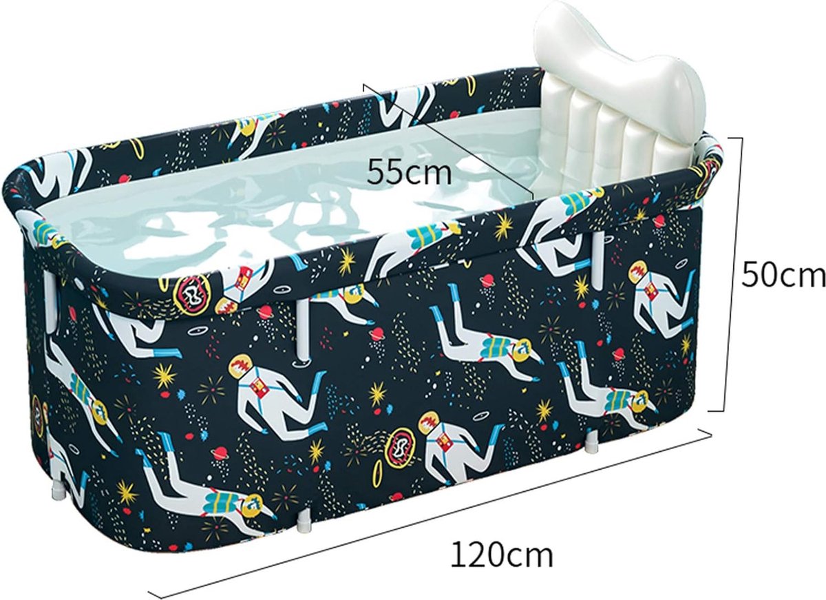Opvouwbaar Badkuip - Opvouwbaar - Draagbaar - Verplaatsbaar - Kunststof - Mobiel - PVC-houder - voor kleine badkamers - Volwassenen - Kinderen - 120 x 55 x 50 cm