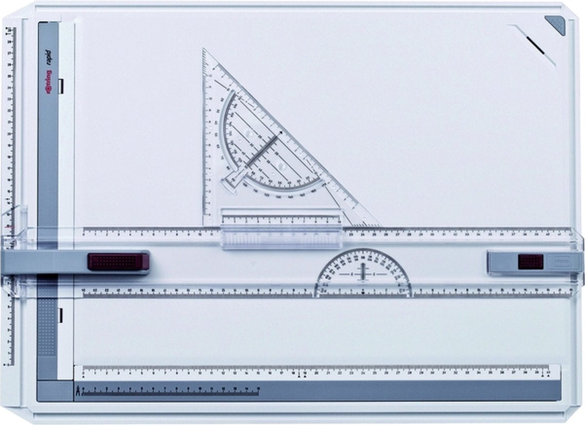 rOtring Rapid Drawing Board | with ruler, compass, and square | A3-size drawing board