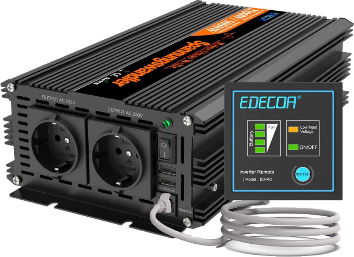 12V 230V Omvormer - Auto Stroomomvormer - Inverter - Omvormer Auto Camper Boot - Campingstroom - Voor Auto Koelkast