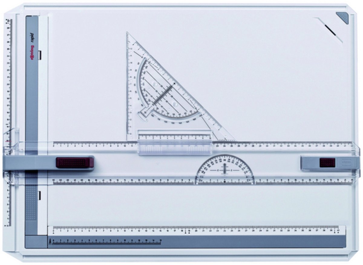 rOtring Rapid Drawing Board | with ruler, compass, and square | A3-size drawing board