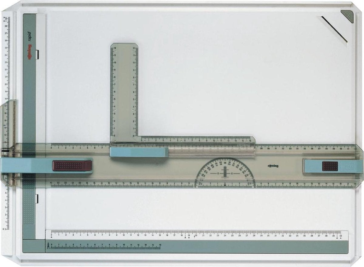 rOtring Rapid Drawing Board | with ruler, compass, and square | A3-size drawing board