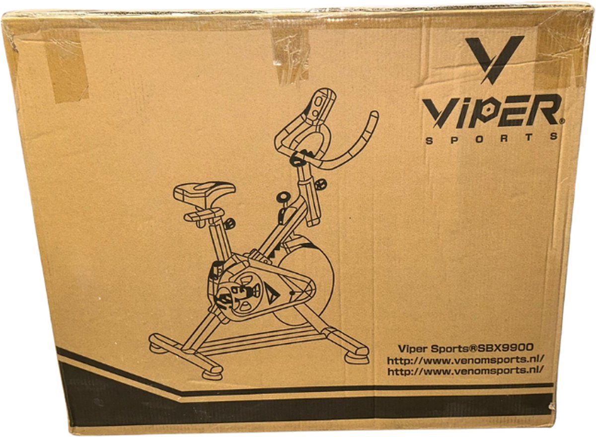 Viper Sports Hometrainer fiets – Hometrainer Fitness - Professionele indoor bike met lage instap – Hoge Stabiliteit – V-snaar aandrijving – Tot 175cm en 150kg – Zwart/Rood