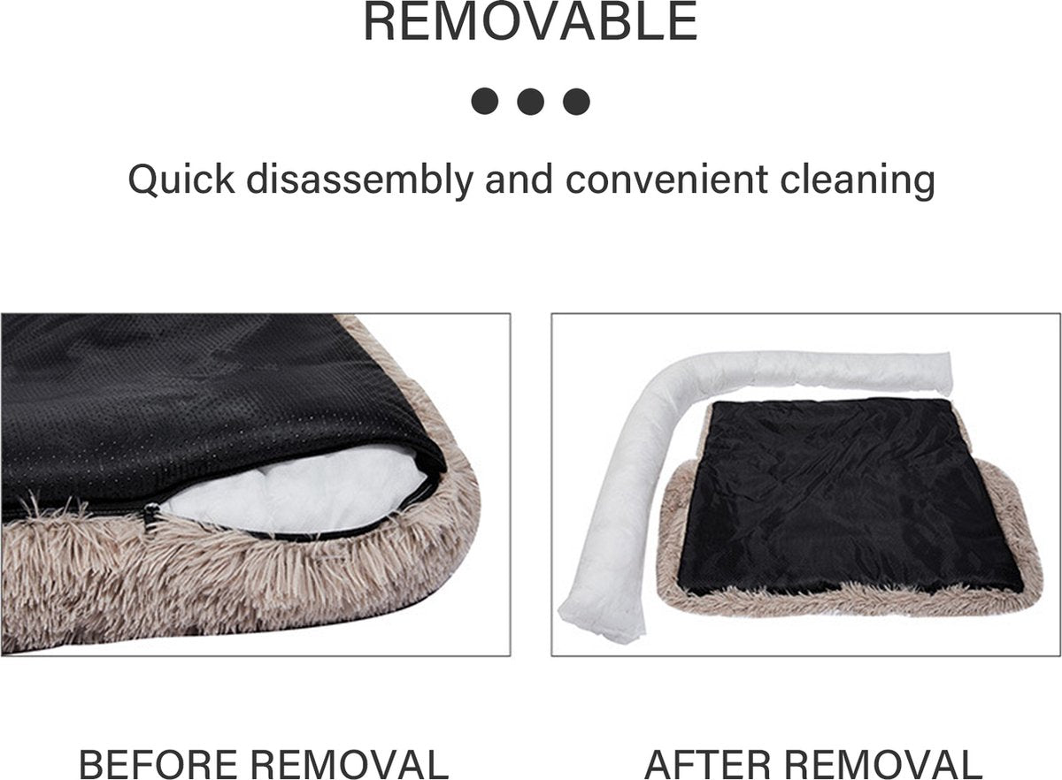 Soft Plush Dog Mat Sofa, Calming Dog Bed, Ultra Soft Fur Pet Beds, Soft Washable Pad Blanket Cushion Furniture Cover, Protector, Pet Bed for Dogs and Cats, 102x90 cm