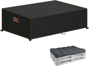 Afdekking voor palletbank, waterdicht, afdekhoes voor palletbank, palletbank, beschermhoes, dekzeil voor tuinbank, winddicht, uv-bestendig, lounge-bankafdekking, 130 x 85 x 40 cm