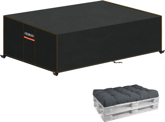 Hoes voor palletbank, waterdicht, afdekhoes voor palletbank, beschermhoes voor palletbank, dekzeil voor tuinbank, winddicht, uv-bestendig, loungebankhoes, 130 x 85 x 40 cm